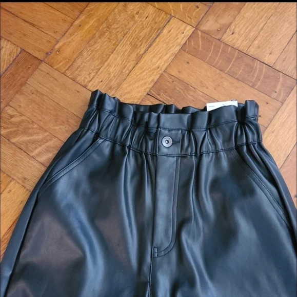 NWT ZARA FAUX LEATHER BAGGY PANTS SZ 2, 26 HP 8X hp🔥🔥🔥🔥 - Picture 5 of 5
